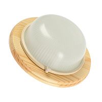 Светильник банный Свет НБО 03-60-011 УХЛ1 Е27 Круг с решеткой Клен IP54 175х175мм картинка 